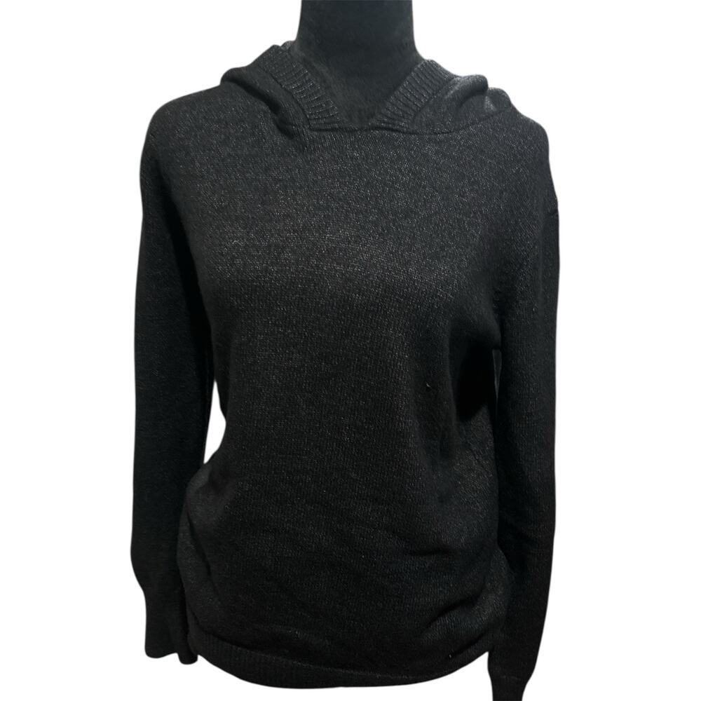 Mystree Dark Grey Hoodie Sweater with Cream‎ Stripes – Size Medium